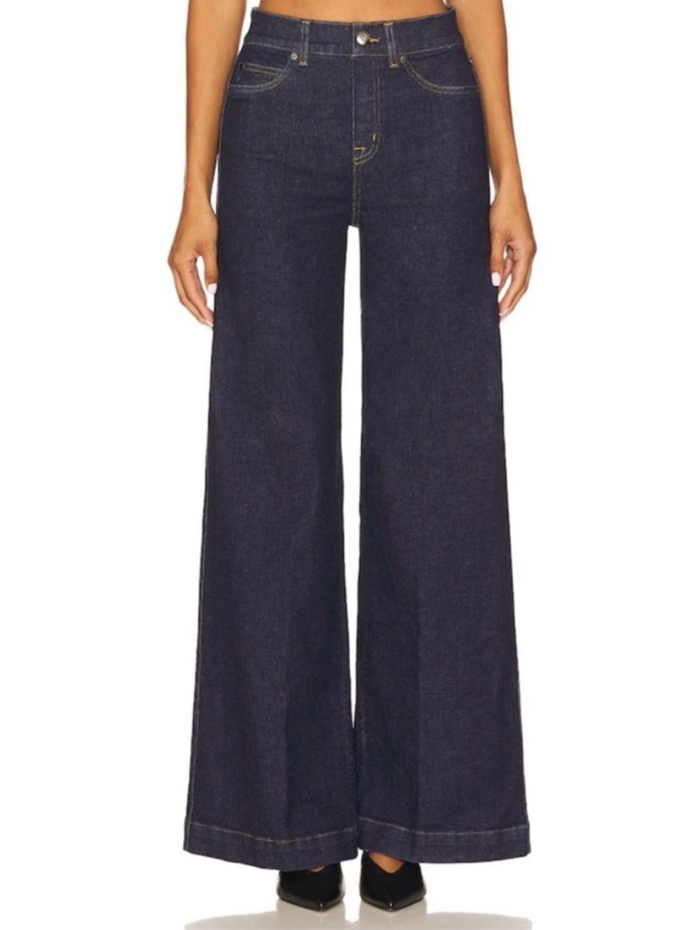 SPANX Wide Leg Raw Indigo Jean - Size Small